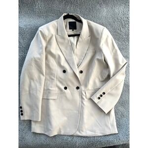 Mina Self Womens XXL 2XL Cream Blazer business casual single button